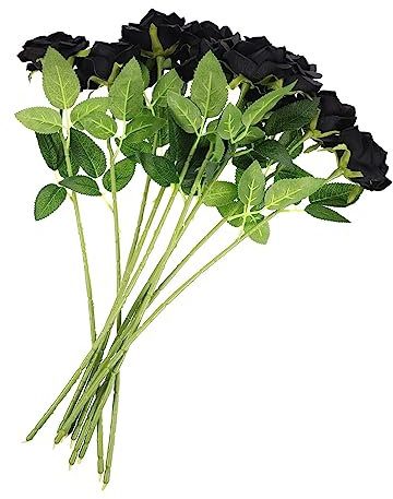 PRETYZOOM 20stücke Kunstblumen Kunstvolle Schwarze Rosen Für Halloween-Dekoration Realistisch Und Langlebig Für Partys Hochzeiten Und Heimdekoration