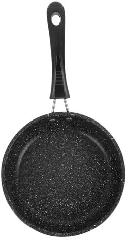 ANSNOW Mini Sartén Pequeña Sartén para Fideos, Plancha de Cerámica, Estufa de Gas para Camping, Sartén de Aluminio con Tapa, Olla Pequeña, Mini Sartén, Estufa de Acero Inoxidable, Estufas de Gas de