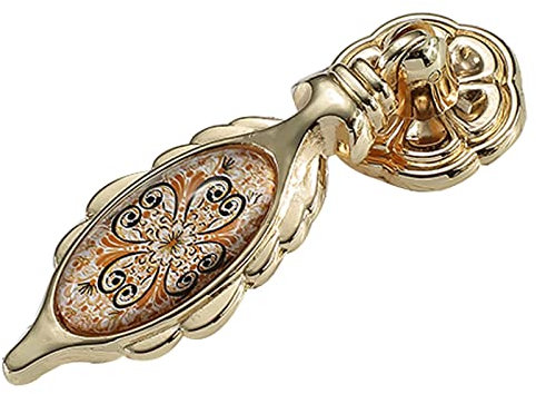 Messing Schrank Schublade Griffe, Zinklegierung mit Keramikknöpfen, Schrankgriffe mit Schrauben for Küche, Schlafzimmer, 1 Stück (Color : Hole Pitch, Size : 63Mm)