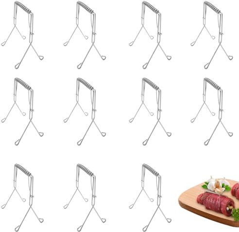 RouladenKlammern, 12 Stück Edelstahl Rouladenklammern, Alternative zu Rouladennadeln, Rostfrei und Wiederverwendbar,für Kochen Backen