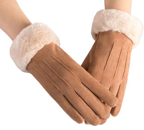 Damen Winter Touchscreen Handschuhe Thermo Handschuhe mit Fleece Gefütterte Strickhandschuhe Wollhandschuhe Winterhandschuhe Geschenk