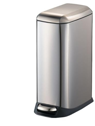 Pattumiera Da Cucina Pattumiera sottile da 12/20 litri con coperchio a chiusura ammortizzata, pattumiera in acciaio inossidabile con cestino rimovibile, pattumiera a pedale for bagno, cucina, ufficio