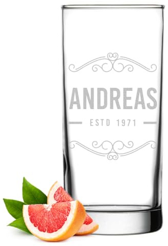 polar-effekt Longdrinkglas 485 ml mit personalisierter Gravur - transparentes Trinkglas mit Namen - das Geburtstagsgeschenk - Glas für Cocktails, Saft und Wasser