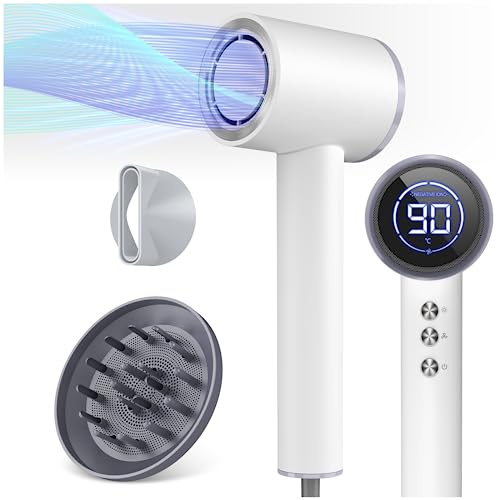 Ionen Haartrockner Föhn mit Magnetischen Diffusor,DEWILY Fön mit 110,000RPM bürstenlosem Motor, Trocknet Schnell Reisefön Hair Dryer, 300-Millionen Negativ Ionen Haarföhn