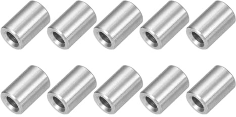 QUARKZMAN Separadores de Acero Inoxidable 4mm IDx8mm ODx12mm L 10 Piezas | Espaciador Redondo de Acero Inoxidable 304 sin Rosca para Tornillos Tuercas Pernos de 3/16 o M4