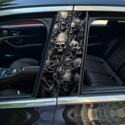 Generisch Autoaufkleber B-Säule Schutz Aufkleber Vinyl-Autoaufkleber Sonnenschutz-Kratzschutz-Aufkleber (Schwarz,Einheitsgröße)