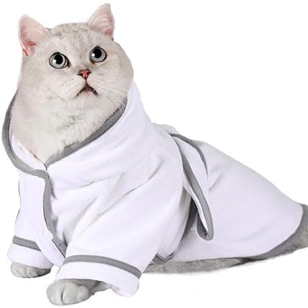 Doiyislem Hundehandtuch-Robe, Hunde-Trockenhandtücher für Hunde, saugfähig, Kapuzenbademantel für Katzen, schnell trocknender Hundebademantel, Super saugfähiger Hundemantel, Hunde-Trocknungstuch,