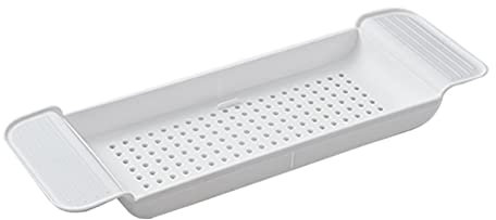 GAROEN Estante de baño expandible Bandeja para bañera, Bandeja para bañera, Estante de Almacenamiento Organizador de bañera Multifuncional