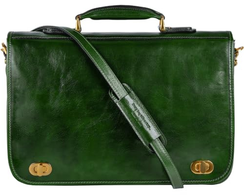 Herren Ledertasche Umhängetasche Leder Aktentasche15 Zoll Laptoptasche Arbeitstasche Bürotasche Lehrertasche Notebooktasche Businesstasche - Time Resistance