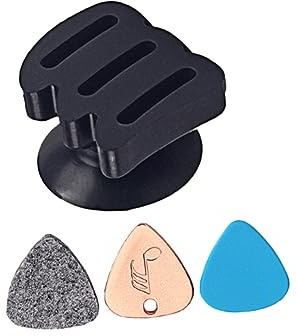 VICASKY Rutschfeste Gitarrenplektren Und Plektrumhalter Etui Mit Aufbewahrungsbox Für Akustik Und E-gitarren Gitarrenzubehör Mit 3 Plektren Schwarzer Gitarrenhalter