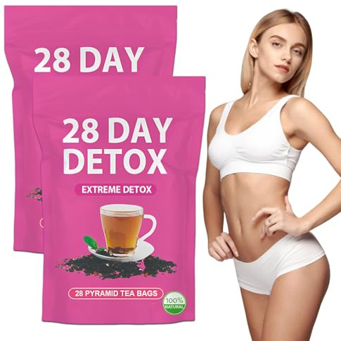 56 Tage Detox Tee für Abnehmen,Körper Formender Tee,Natürliche Kräutermischung mit Oolong-Teeblattextrakt,Pfirsichfruchtextrakt,Sanfte Entgiftung,Energie-Booster