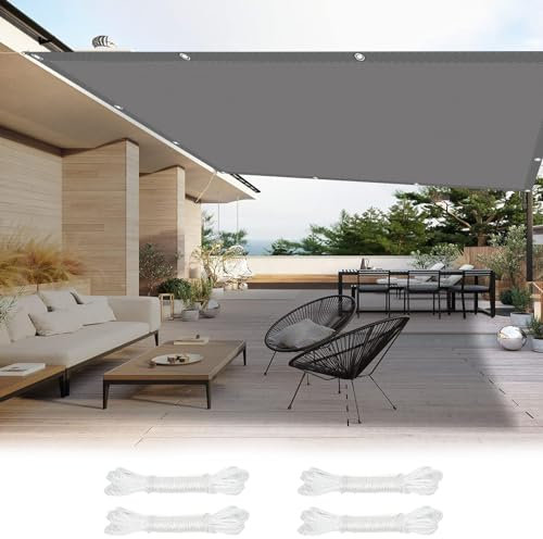 Rectangle Sun Shade Sail 1.6x1.6ft Dark Grey Outdoor Polyester UV Block with Grommets and Rope for Patio Garden Pergola Small Size 0.5x0.5m