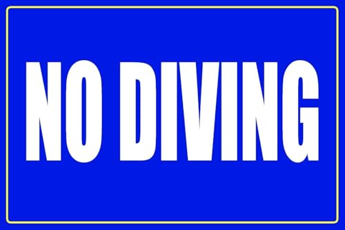 No Diving Full Color Business Retail Counter Informational Sign |Plastic |Single-sided |12w x 8h