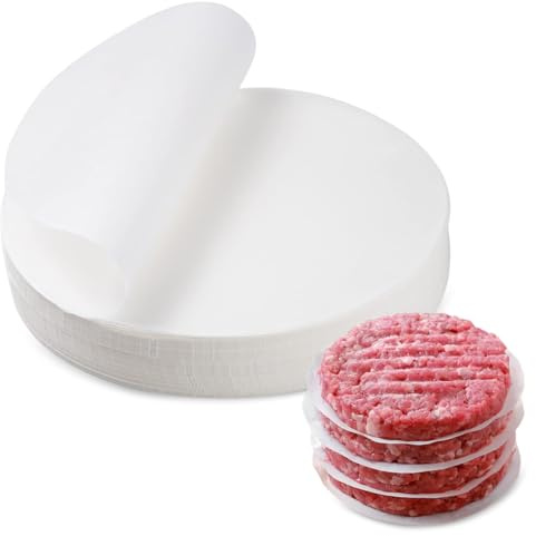 500 Pièces Disques à Burger Antiadhésifs Papier Steak Haché Rond 15 cm Résistant à la Chaleur Anti-huile et imperméable pour Presse à Hamburgers, Grill, Cuisson, Vapeur et Stockage au Frigo (Blanc) | Résistant à la Chaleur Anti-huile et imperméable pour Presse à Hamburgers, Grill, Cuisson, Vapeur et Stockage au Frigo