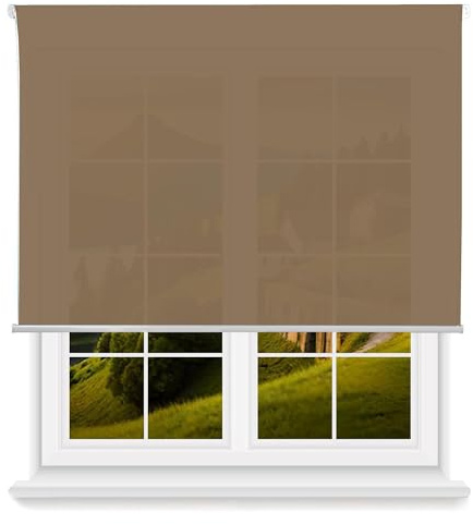 Tenda avvolgibile traslucida liscia - marrone chiaro, 100 x 250 cm (larghezza x lunghezza)/dimensioni del tessuto 97 x 245 cm