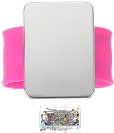 PATIKIL Magnetisches Nadelkissen Armband Magnetisches Nähkissenhalter Mit Kugelkopf Quilting Nadeln Armband Für Nähen Flechten Quilting Haarklammern Rosenrot