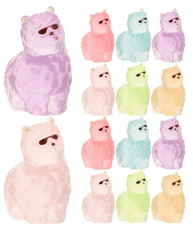 LOPUNER 18pezzi Statuette Di Alpaca Luminose in Resina Figurine Di Mini Animali Glow in The Dark Diverse Pose Decorazioni Per Casa Delle Bambole Micro Paesaggi Acquario Da Te