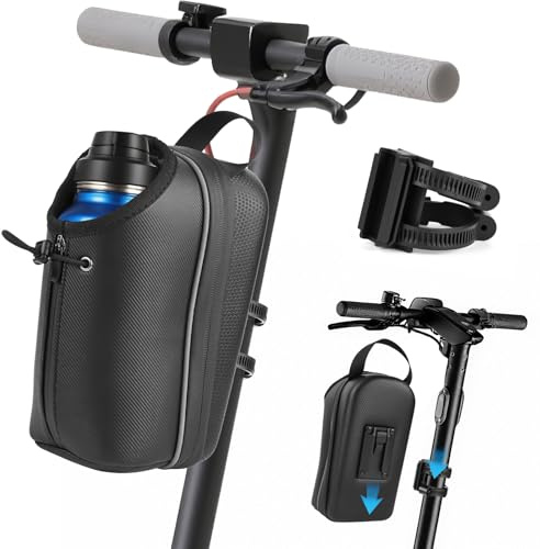SKUTZTEK Sacoche Trottinette Électrique, Sacoche pour Trottinette Électrique Grande Capacité 2 L avec Porte-Bouteille, Sacoche de Guidon pour Scooter Électrique Xiaomi/Sedway/Ninebot