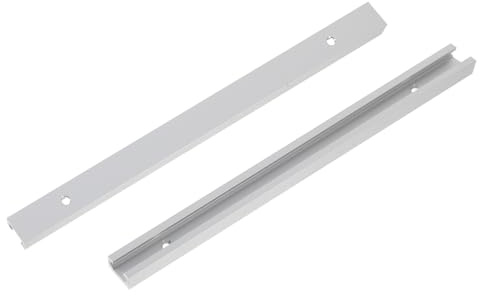 Anneome 2 Stück Aluminium T-schiene mit 2 Löchern 220mm Abstand Robuste Gleitführung für Holzbearbeitung und Bohrständer Einfache Bedienung