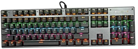 DOITOOL Teclado Mecánico Gaming Teclas Retroiluminado USB con Switch Azul Diseño Ergonómico para Oficina y Cableado Resistente Compatible PC