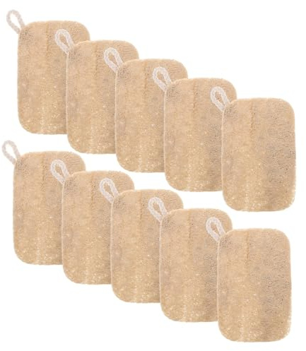 GRIRIW 30 Pezzi Spugne Luffa Naturali Handmade per Piatti di Pad Abrasivi Morbidi per Cucina Spugne Vegetali Antigraffio per Rimozione Grasso e Pulizia Delicata