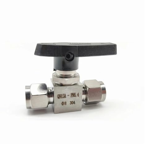 BKGWCSOR 304 Stainless Steel 1/8 1/4 3/8 1/2 3/4 Double Ferrule Tube Pipe Fitting High Pressure Ball Valve(3/8)