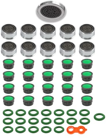Set Completo de 20 Aireadores de Grifo M24 para Ahorro de Agua, Incluye Filtros ABS y Llave Mezcladora, Accesorios de Cocina y Baño, Evita Salpicaduras, Mejora Presión y Ahorra Costos