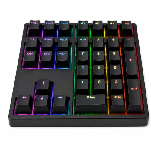LICAEVEY Tastierino Numerico Meccanico Cablato, Tastierino Numerico USB a 34 Tasti con Retroilluminazione RGB, Layout Ergonomico a Gradini, Hot-swap per PC Desktop Portatile (BLACK)