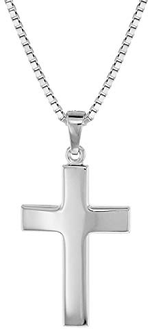 trendor Herren-Halskette mit Kreuz 27 mm Sterlingsilber 925 08474 | Kreuz Kette Herren, Kreuz Anhänger Silber 925, modische Geschenkidee, zeitloser Herrenschmuck