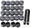 Gebildet 24 tapas para tuercas de rueda de 17 mm,tapas para tuercas de pernos de rueda, cubiertas hexagonales para tuercas de neumáticos con juego de herramientas de extracción para coches(gris)