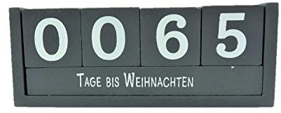 Countdown Würfel Holz 18,5 x 7 cm Tageszähler Grau