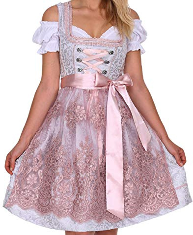 Lifos 0220 Dirndl Germandress 2Tlg. Oktoberfest Gr.34 bis 52 !ORIGINAL (Grau, 40)