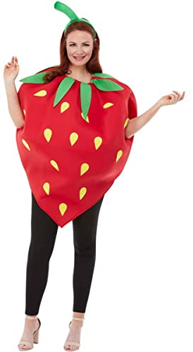 Funidelia | Disfraz de fresa para hombre y mujer Fruta, Comida - Disfraz para adultos y divertidos accesorios para Fiestas, Despedida de Soltero, Carnaval y Halloween - Talla única - Rojo