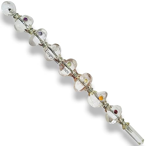 Empyreal Crystal 7 Chakra Guérison Baguette Métaphysique | Bâton de guérison Puissant pour équilibrer l'énergie et Aura, Spirituel, Reiki (Baguette, Cristal)