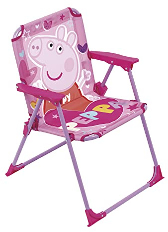 ARDITEX Silla Plegable con Brazos de Peppa Pig - 38x32x53cm - Adecuado para jardín, Camping, Playa o montaña - Ideal para niños y niñas.