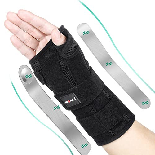 NEENCA Handgelenkstütze, Verstellbare Tag-Nacht-Handgelenkschiene mit Metallschiene-Stabilisator, Elastische Handgelenkbandage Entlastung für Karpaltunnel, Tendinitis, Arthritis, schmerzen