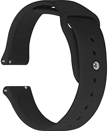 Cobee Silicone Watch Band, Solid Color Single-Hole Watch Strap with Steel Nail Buckcle, Adjustable Watchband Replacement for Men Women Sport Watch Smart Watch (22mm, Black)