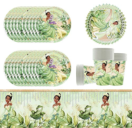 Lot de 61 assiettes en carton avec nappe, assiettes, gobelets, serviettes pour fête prénatale, mariage, anniversaire (20 invités)