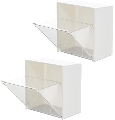 XINHUIYI 2 Pcs Acrylic Cotton Swabs Storage Holder Box Cotton Pad Dispenser Cotton Balls Holder Canister for Cotton Swab Beauty Eggs Floss Sticks