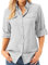 Asfixiado Chemise pour femme - Protection UV UPF 50+ - Vêtement safari - Chemisier de randonnée - Refroidissement rapide - Protection solaire - Manches longues - Chemise aérée, gris, M