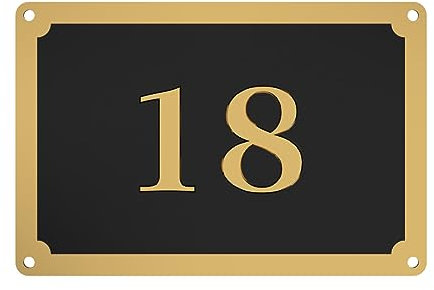 Targhe personalizzate con numero civico in ottone e nero. Da usare come decorazione per la casa o decorazione da parete per aggiungere quel tocco finale. Fornito con supporti in ottone (ottone)