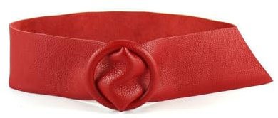 FrasiBags Breiter Damengürtel aus echtem Leder mit Ringschnalle, eleganter Gürtel Damen, hoher Gürtel für Kleidung, Damen-gürtel aus Leder, hergestellt in Italien, Rot, Einheitsgröße