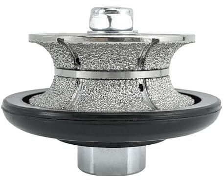 HXIN Fraise à chanfreiner diamantée brasée sous vide pour profilage sec ou humide, porcelaine, carrelage, céramique, granit, marbre, pierre avec 5/8-11 utilisation sur meuleuse d'angle V2065 (1,9 x