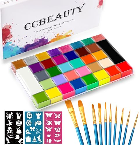 CCbeauty Bodypainting Farben Face Paint Professional Theaterschminke Ölbasierte ungiftige Make-Up-Palette Halloween Körperkunst Party Schminke