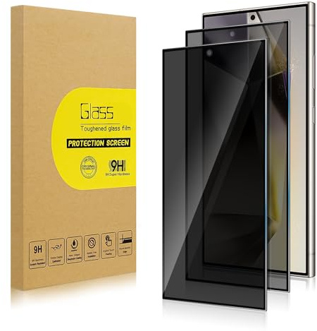 Lokyoo 2 Stück Sichtschutz Full Screen für Samsung Galaxy S24 Ultra | Anti-Spy Panzer Schutz Glas Folie Schutzfolie, Kante zu Kante Displayschutz Hat Keinen Einfluss auf die Hülle
