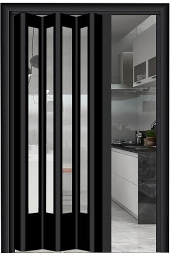 FalttüR Aluminium Interieur Faltbare Akkordeon Tür, Akkordeon Scheunentür Mit Top Track/ Schiebetür Für Büro Schlafzimmer Esszimmer Küche, Anpassbare Multifold Bifold Badezimmer Türen ( Color : WxH 2-