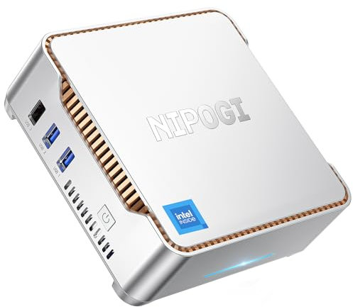 NiPoGi Essenx E2 Mini PC Ιntel Alder Lake-N97(Βeat N100/N95, up to 3,6 GHz), 16GB DDR4 1TB SSD Mini PC Windows 11 Mini Computer with 4K Dual Display/HDMI/WiFi/BT/LAN Small PC for School/Business
