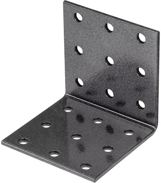 Alberts 823023 DURAVIS® Lochplattenwinkel | schwarzdiamant duplexbeschichtet | Größe 60 x 60 x 60 mm | 50er Set