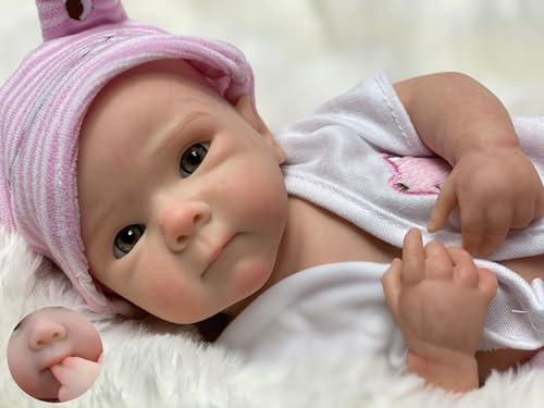 Gileutay 33cm Muñecas Reborn Silicona Blanda Realistas Niña Muñecos Bebé Recién Nacidos Que Parecen Parecen Bebés Reales Juguete para Niños