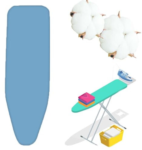 YCBTPS Copri ASSE da Stiro 120x45 140x38 140x45cm Fodera per ASSE da Stiro Resistente Alte Temperature Ricambio Copri ASSE da Stiro, Cordoncino Chiusura(Blue,49x18in(124x45cm))